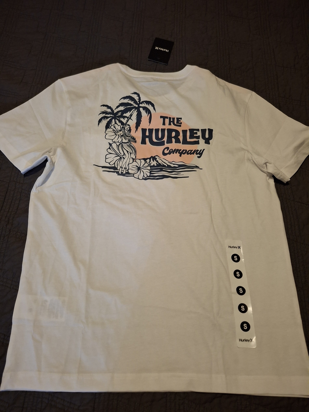 Hurley White Short-Sleeve Graphic On Back Tee Size S
